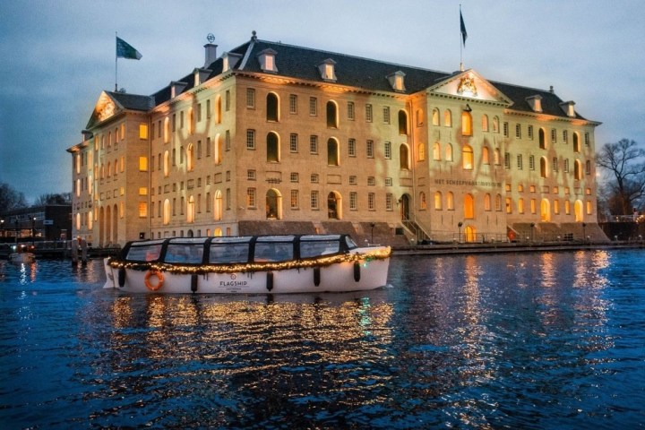 a castle surrounded by a body of water