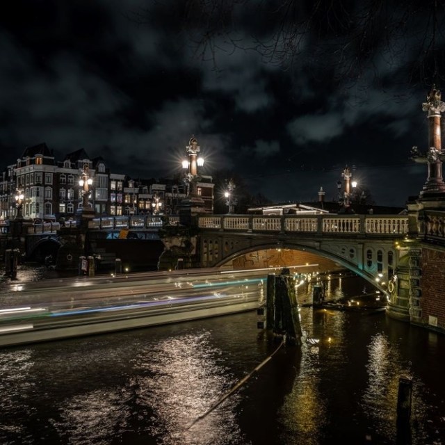 a view of a city at night